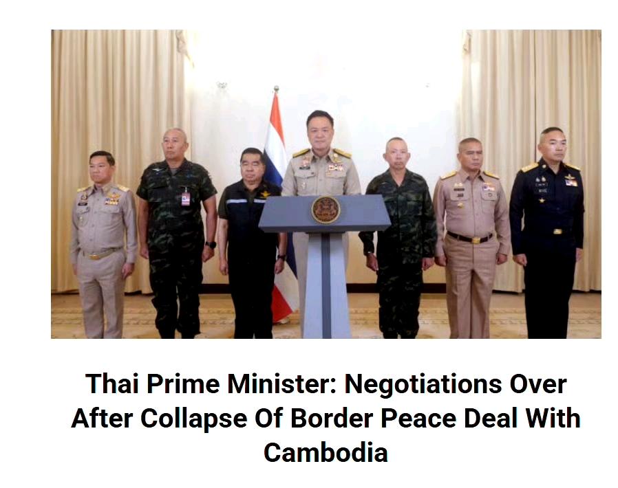 泰国总理阿努廷·查恩维拉库12月8日宣布，10月26日由马来西亚和美国共同保障的