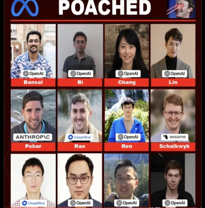 这张图里的人，是Meta花重金从OpenAI、谷歌所挖的AI大牛。肉眼可见，其中
