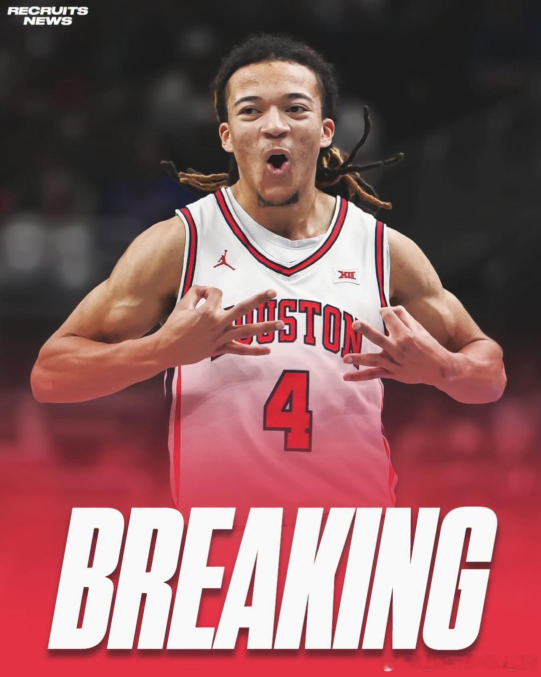 休斯顿大学后卫金斯顿·弗莱明斯(KingstonFlemings)宣布，他将参