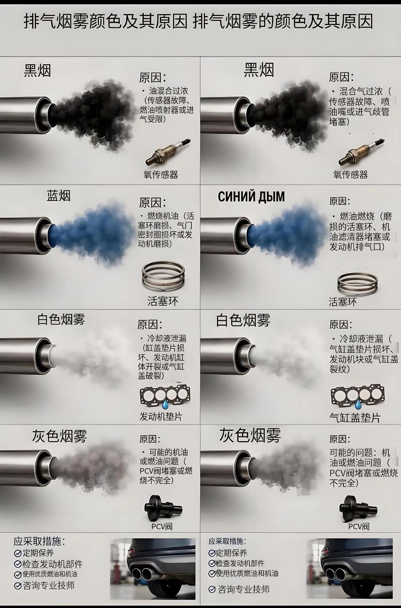 尾气颜色其实能提前预警发动机故障，能帮咱避免后续超贵的维修费呢！多数车主都容易忽
