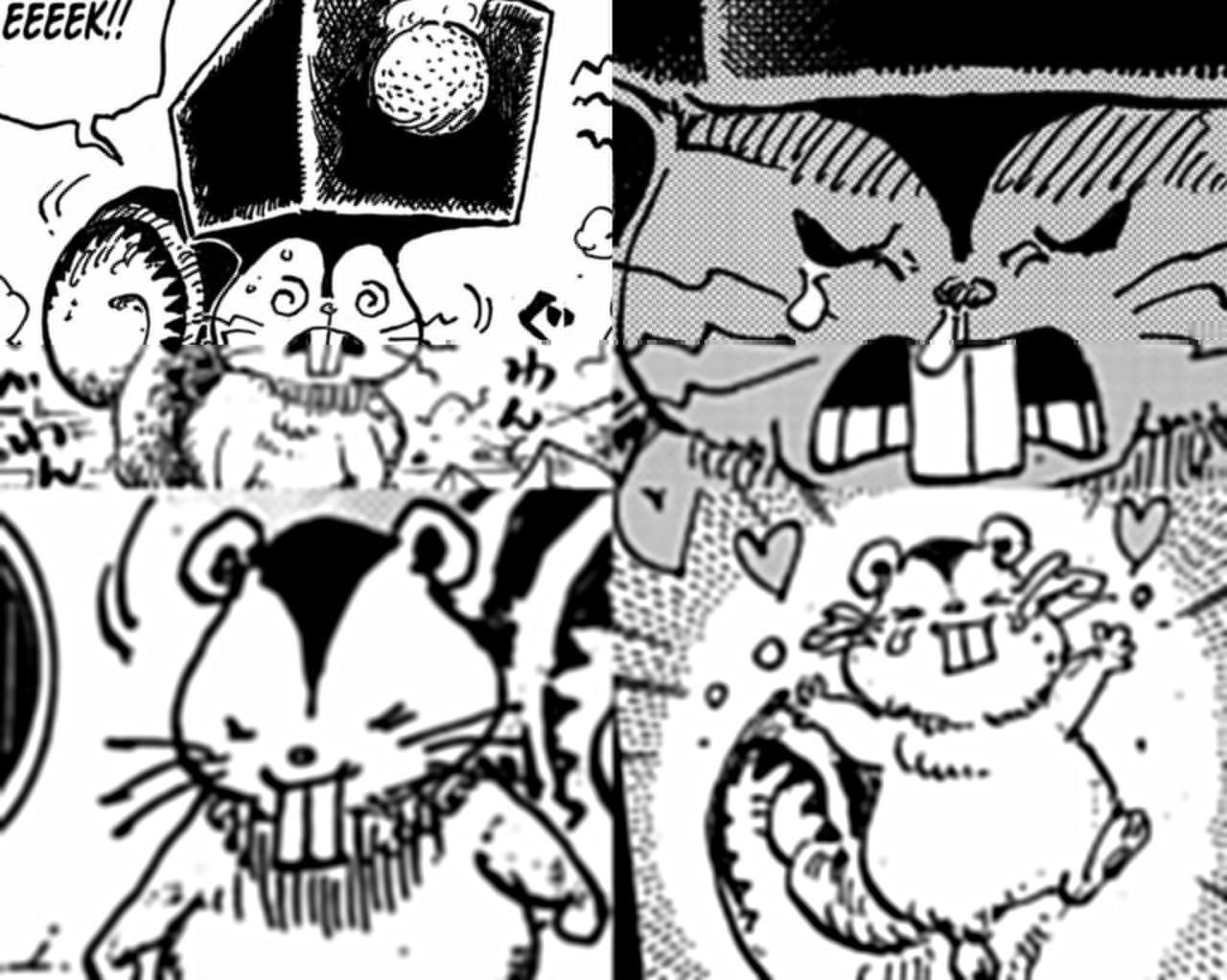 没想到巨人国的国宝居然是一只吃了松鼠果实的锤子，这松鼠还怪可爱的。之前凯多老师