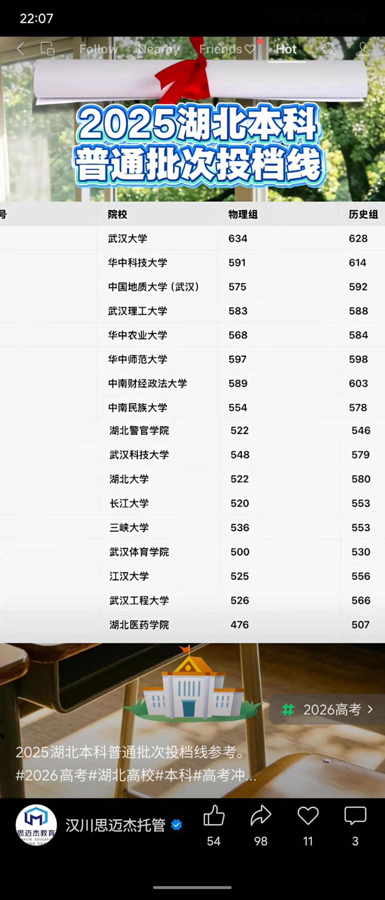 根据2025年湖北本科普通批次投档线数据，物理组与历史组分数线存在明显差异。物理