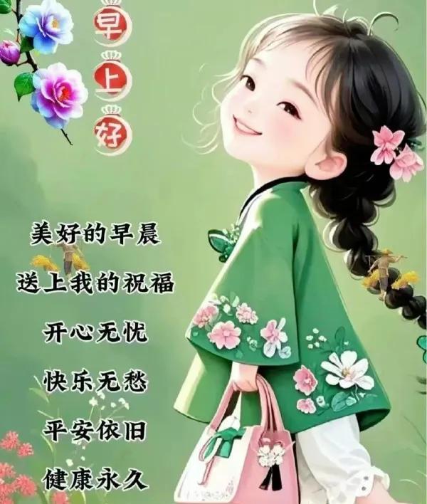 [玫瑰]早上好[玫瑰]美好的早晨送上我的祝福开心无忧快乐无愁平安依旧