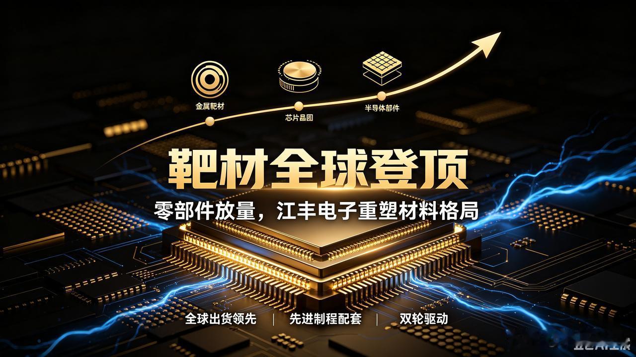 江丰电子双轮驱动：靶材全球登顶+零部件爆发江丰电子是国内顶尖的半导体靶材龙