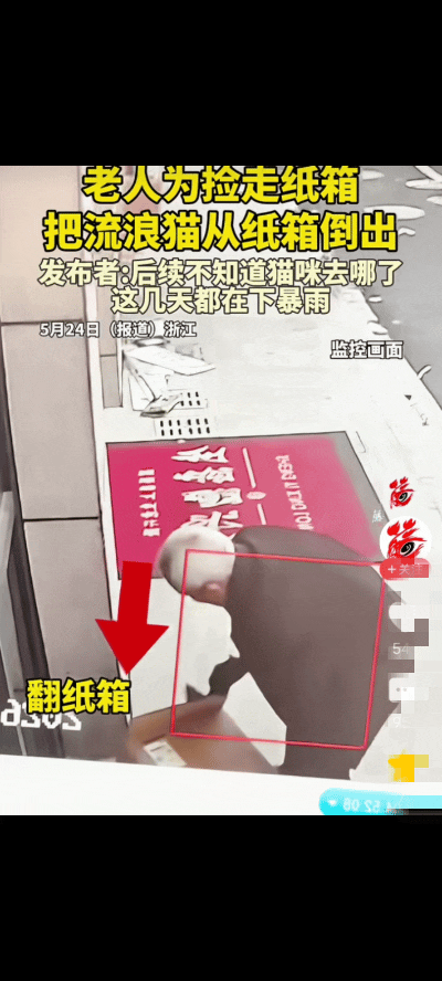 吵翻了！舜网发布5月27日报道，浙江一位老人路过店门口时，看到放着一个大纸箱，想
