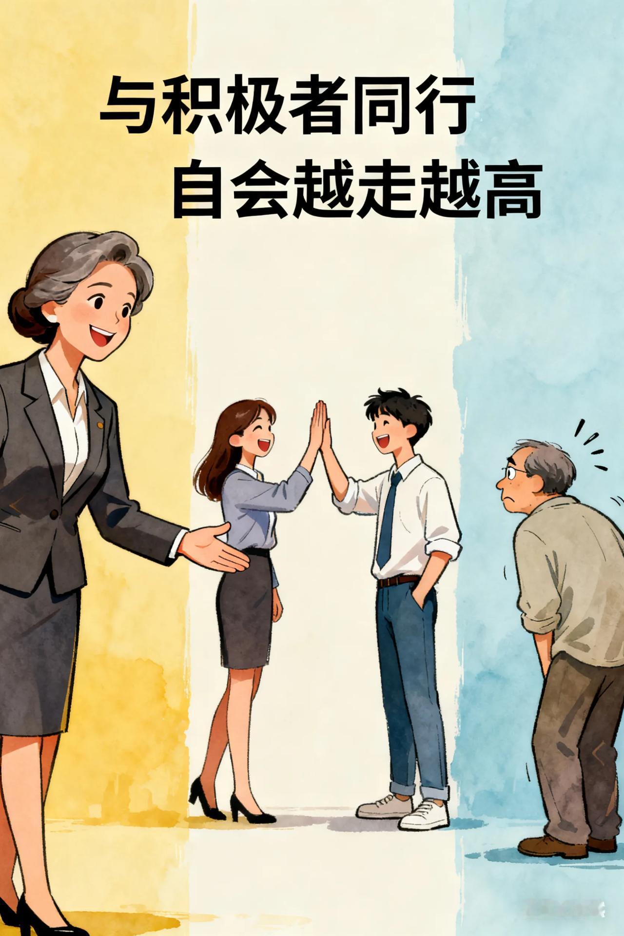 稻和盛夫说：当你接触的人越多，你会发现，比你层次高的人鼓励你，同一层次的人