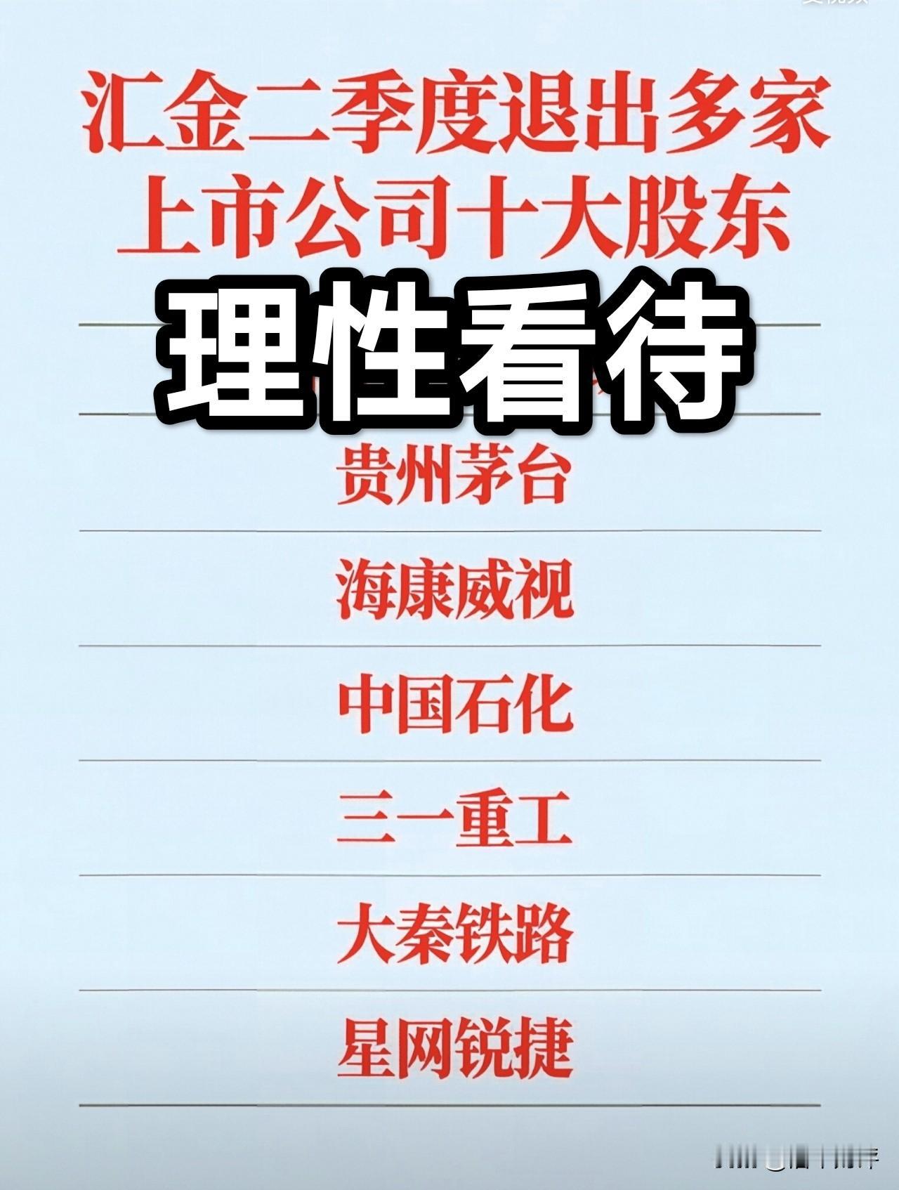 汇金，证金退出贵州茅台十大股东，持股十年赚了多少钱？250亿元左右！周末，贵州
