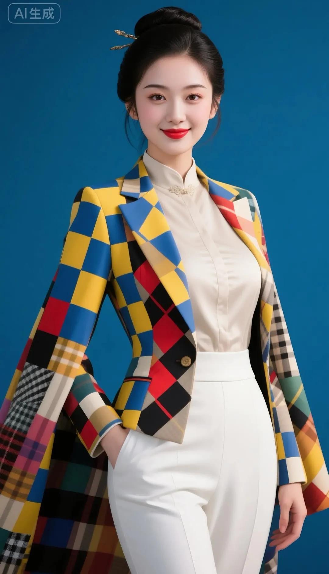 红妆映碧空，锦衣拂春风。