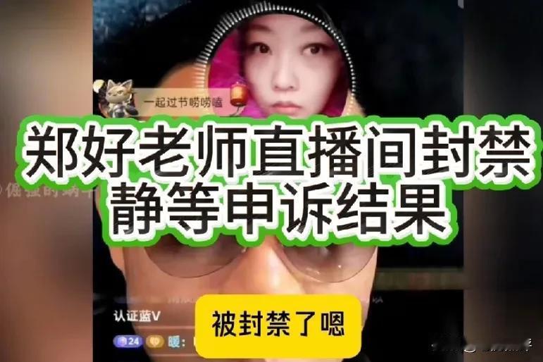 这次的举报组挺厉害，终于把郑好直播间举报封禁了！郑好昨天睡香了，但让习惯每天