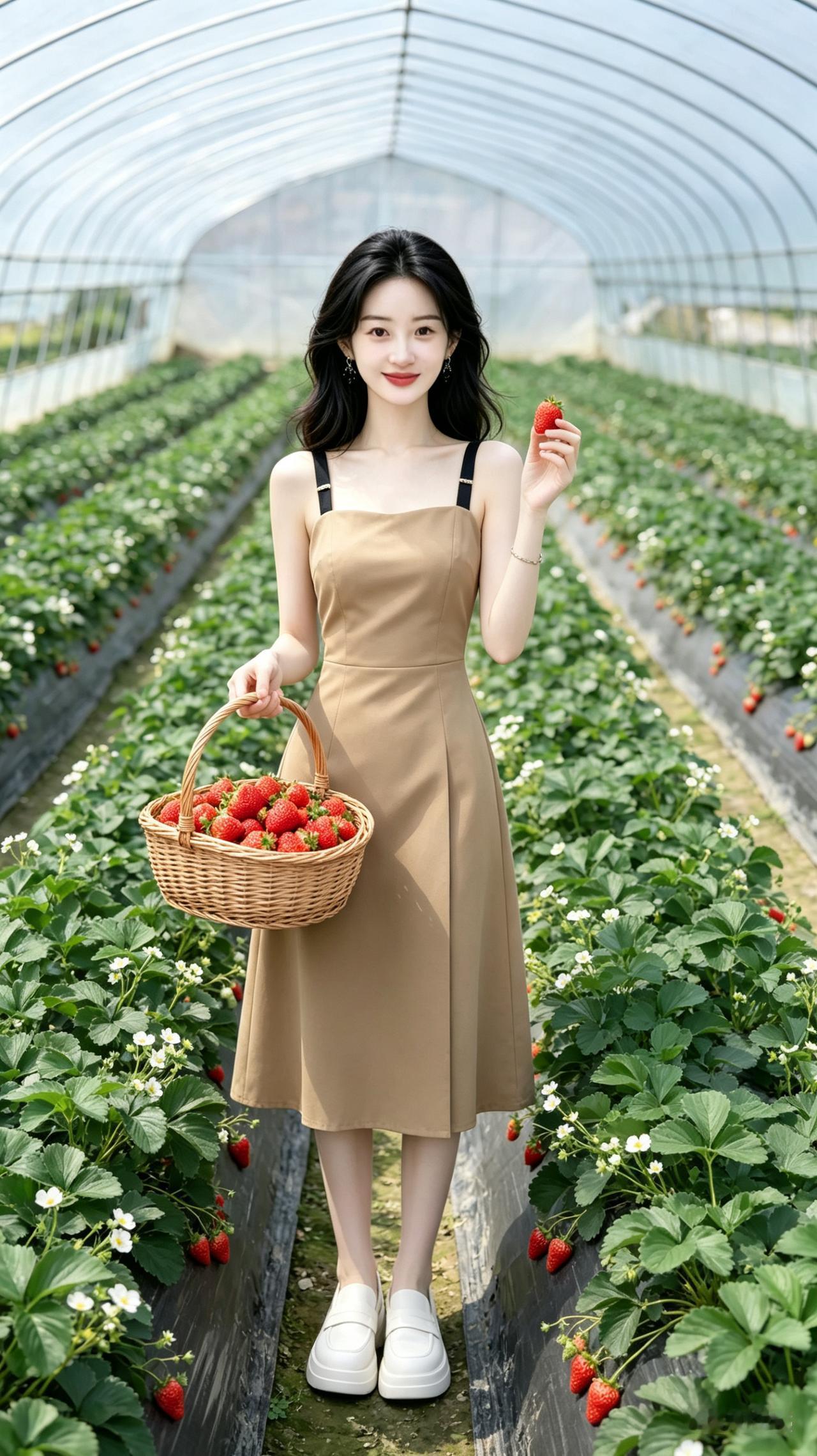 草莓香里笑，春光满眼来。