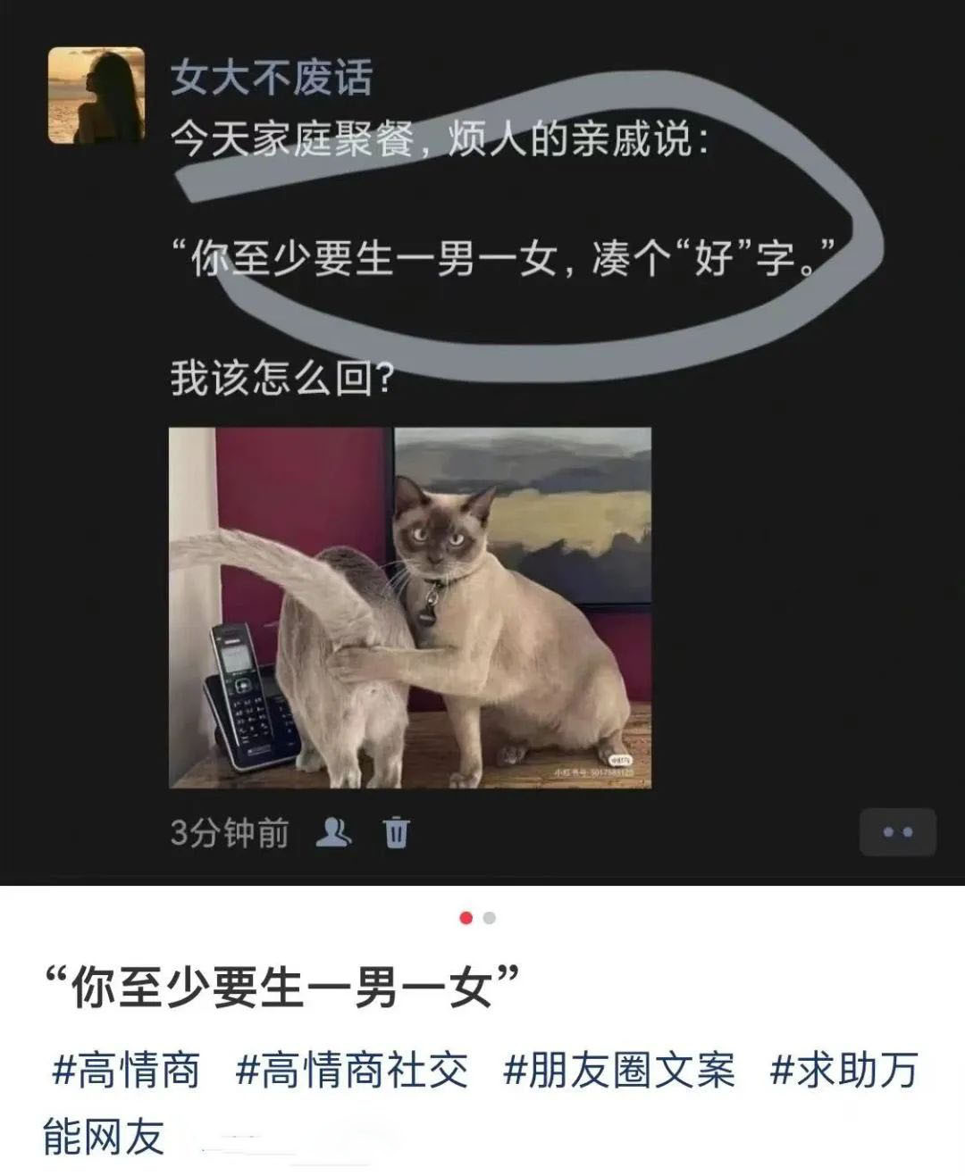 “怎么怼烦人的亲戚？在线等”