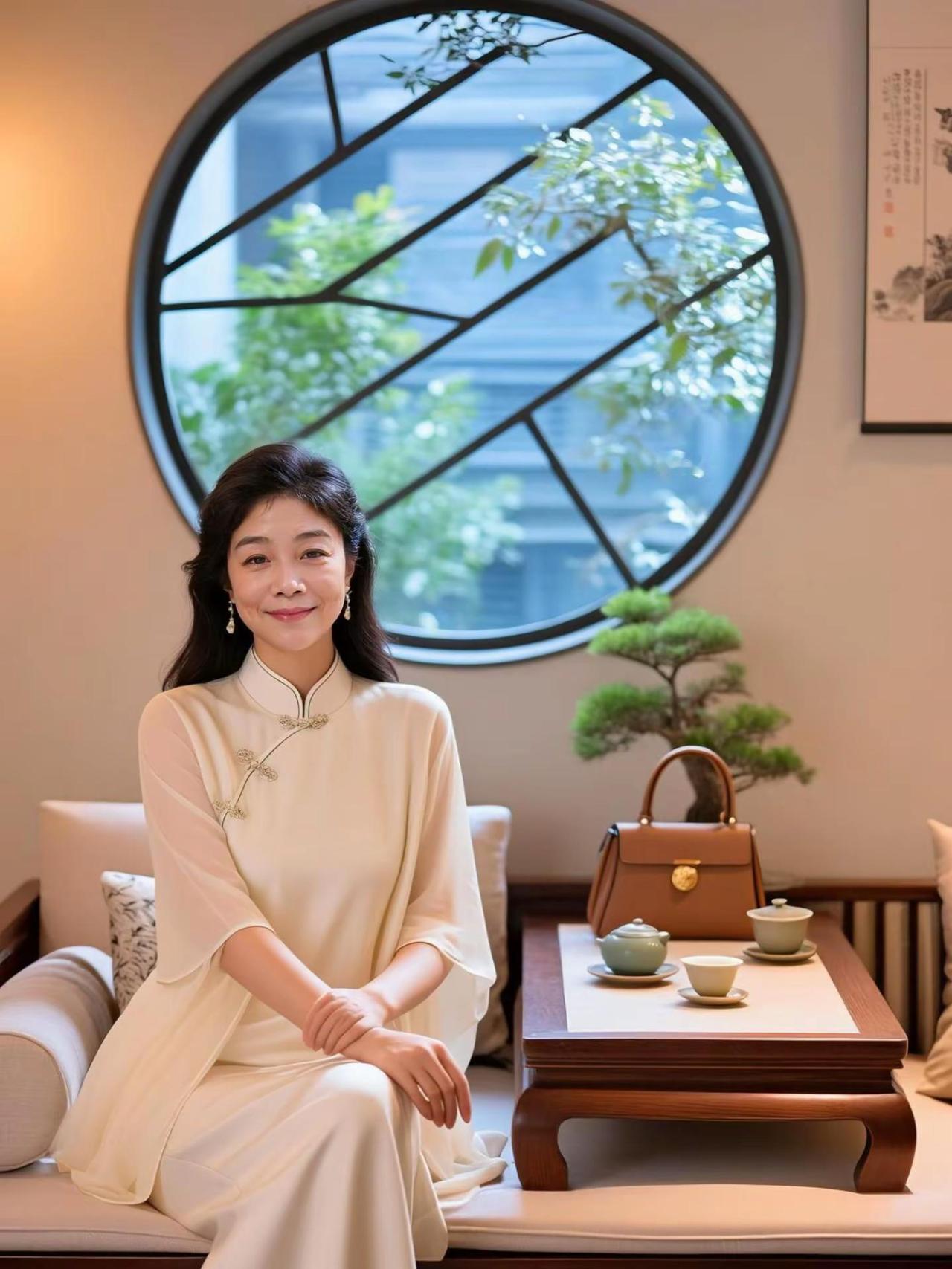 今日分享。AI中式浅笑写真