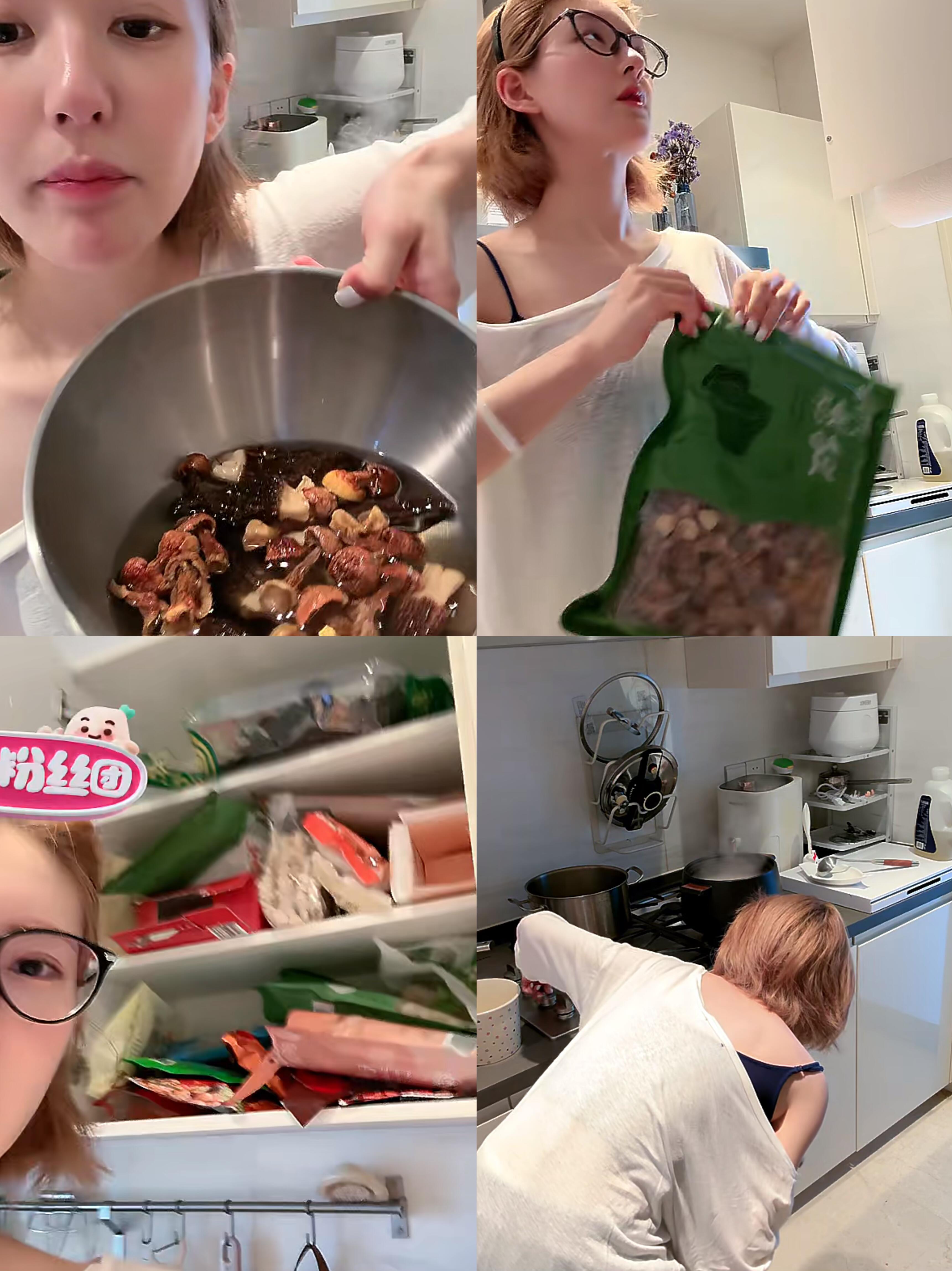 要内娱活人的可以打开赵露思直播间第一次看顶流女明星宅家做饭谁懂，前两天看她直播但