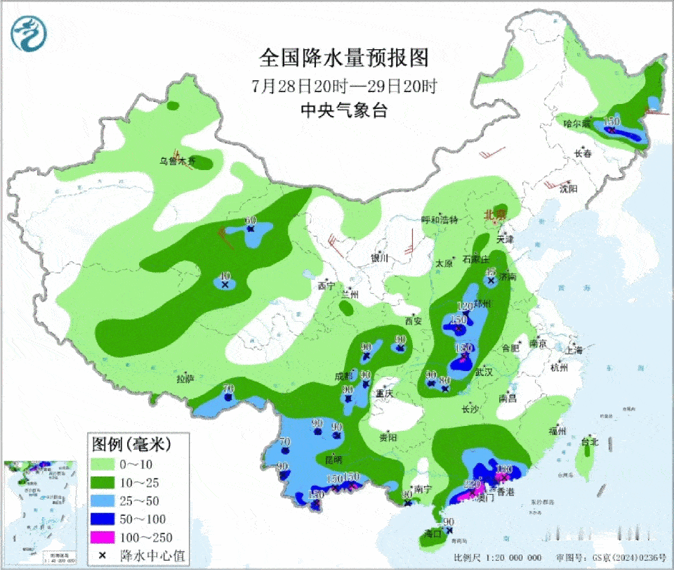 【京津冀降水趋少发展】受强大的副热带控制影响，预计明天白天到8月5日，我省有一轮