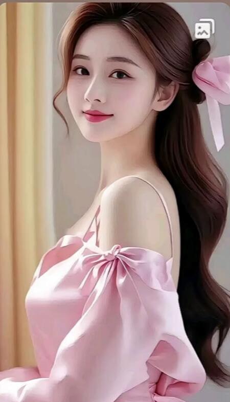温柔粉裙少女，甜美笑容，梦幻般迷人！🌸💖