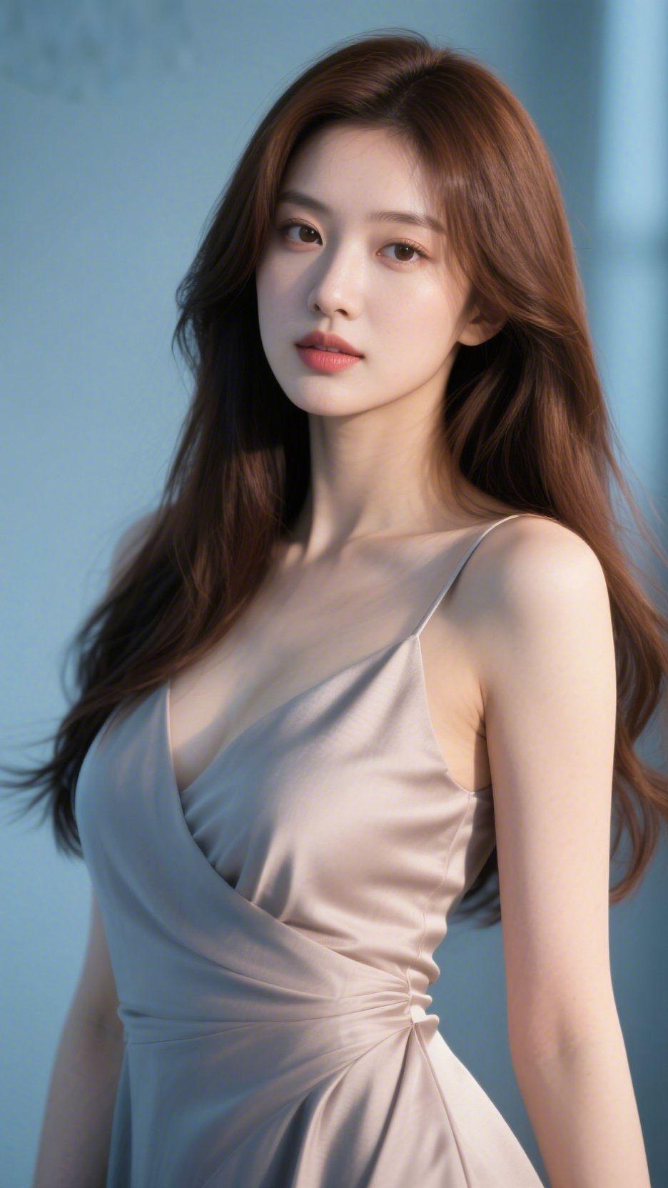 《灰蓝绒雾里的暖》晨雾漫过窗棂时，灰蓝毛衣的绒面泛着温润的光，像把晨露揉进