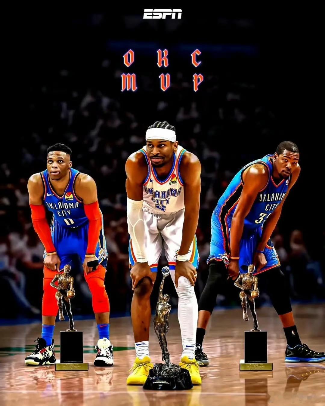 雷霆队三位MVP得分排名，亚历山大真高效1、亚历山大——目前为雷霆打了421场比