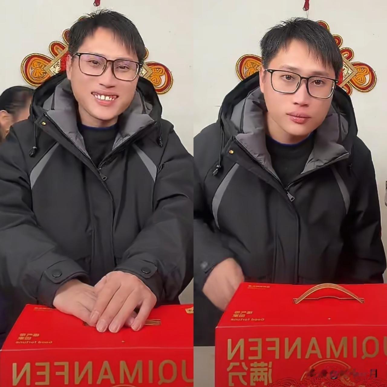 梁志辉还是不笑比较耐看。一家人都长着相似的相貌，同样的嘴。今天的直播是以梁志辉的