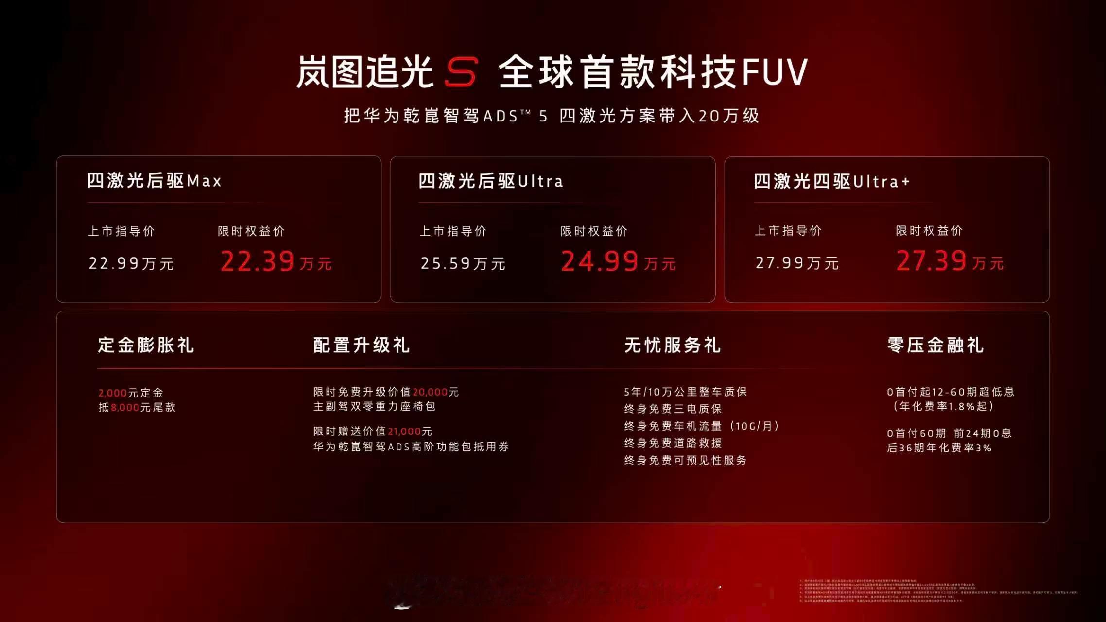 岚图追光S 22.39万起步 小米YU7 23.3万起步  两个FUV...