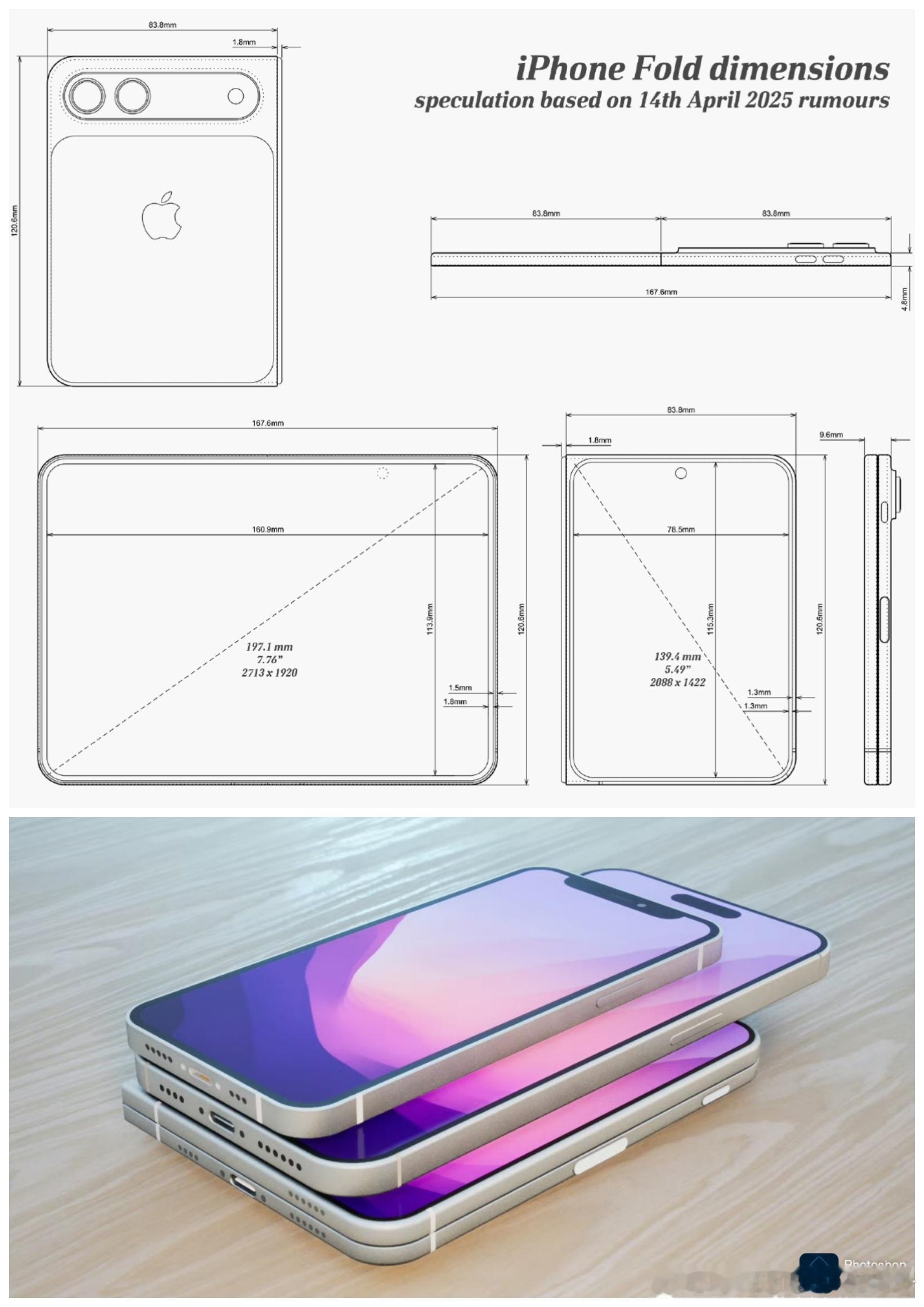 关于苹果折叠屏手机，目前曝光的就是类似于阔折叠的设计，看渲染图还不错。网传的那个