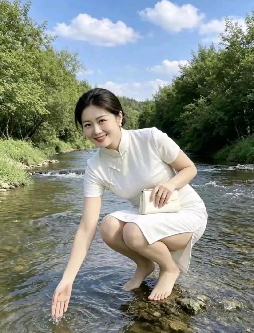 美到让大自然都怦然心动。自然清雅美女