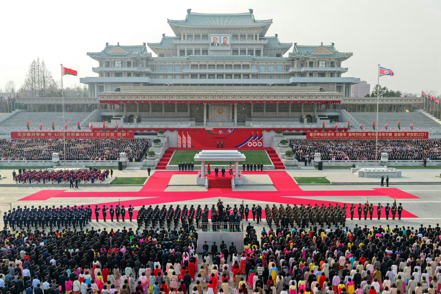 🇧🇾、🇨🇳访问🇰🇵欢迎仪式