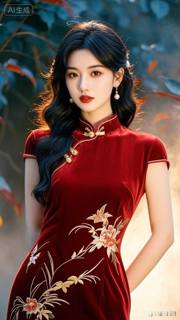 惊艳的东方美人，红衣金绣，气质非凡！
