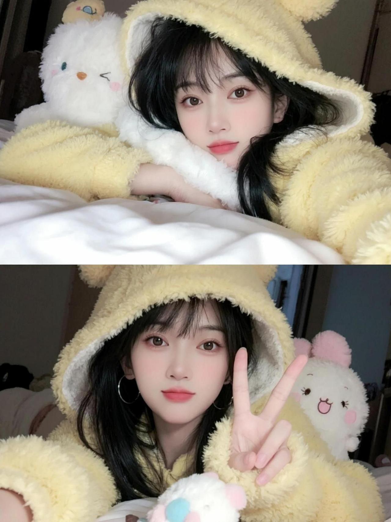 睡衣永远是冬天的标配。天气变冷了，注意保暖。只有穿睡衣躺时候最轻松，最舒服的晚安