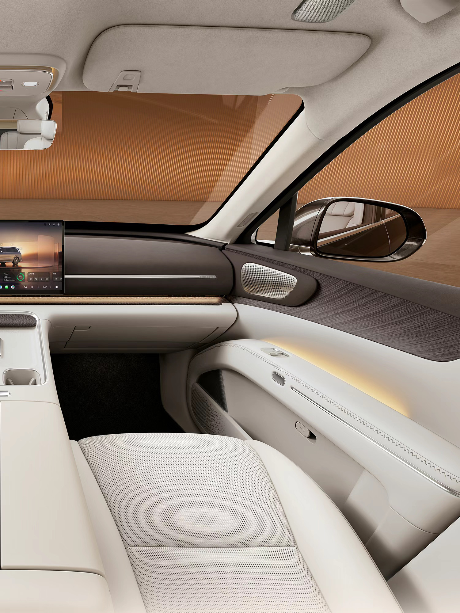 自来水一条零跑D19的内饰，以下评论出自我个人主观偏好：-副驾屏和副驾无线