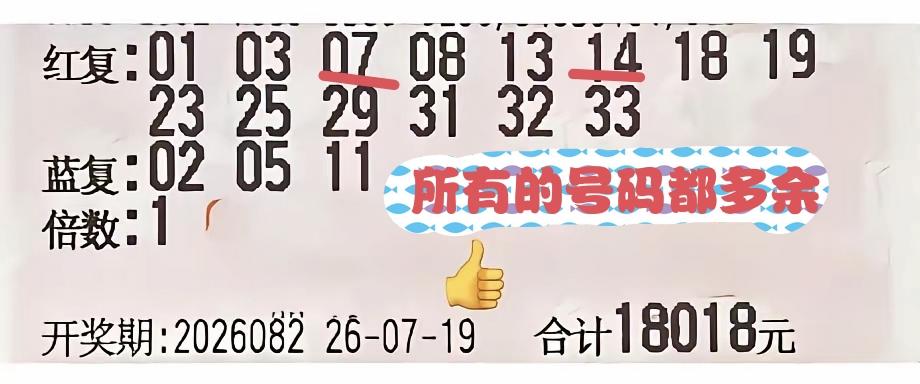 这一张彩票苦逼了，虽然投资额很大，达到了18,018元，但在第82期福彩双色球当