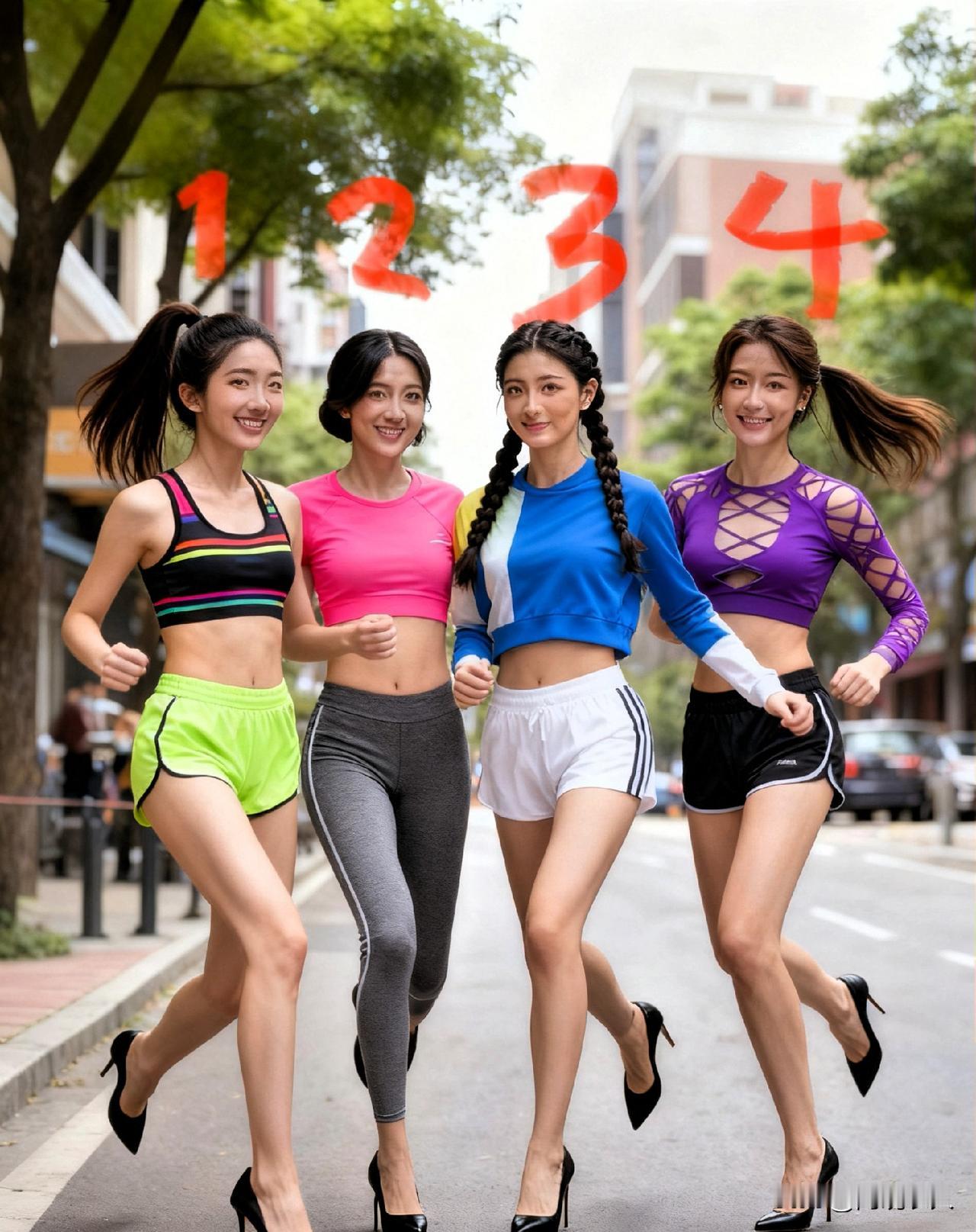1234号美女穿高跟鞋跑步，谁戳中你？我选2号！高清美女你认为最有气质的美女是