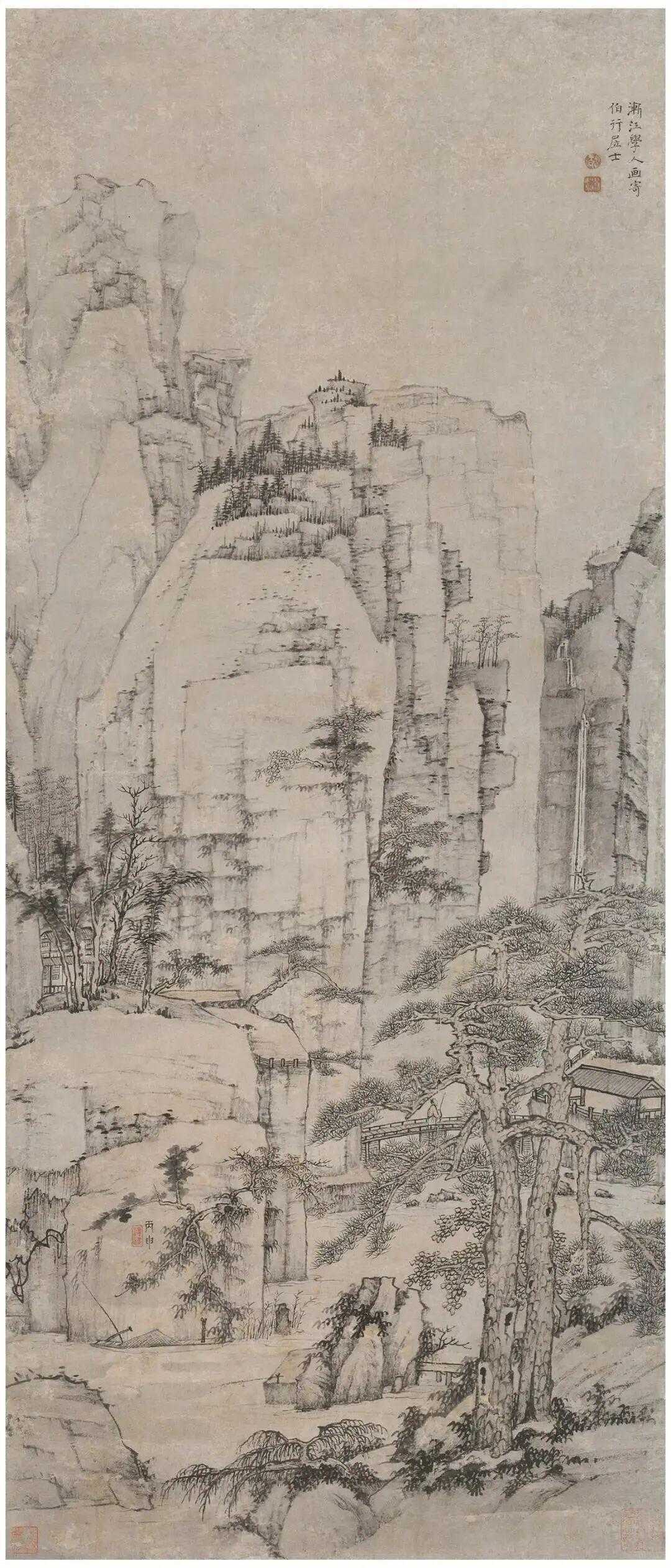 弘仁，号渐江，别号梅花古衲。他是清初四僧之一，新安画派的开山鼻祖。但在成为画僧之