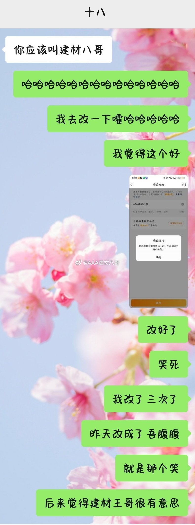 关于我咋又改了名字十八可能是想让我做他的大哥