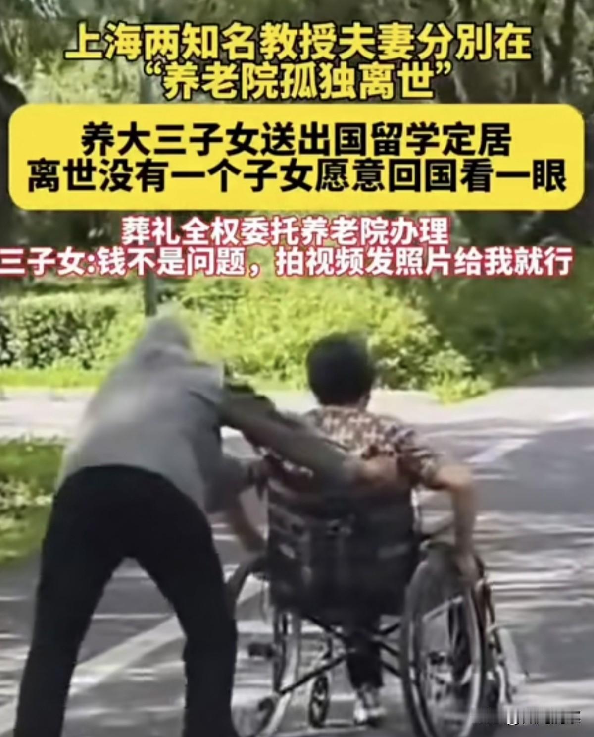 上海教授夫妻培养三个孩子全部出国留学，本以为是养儿防老的顶配人生，结果最后连离世