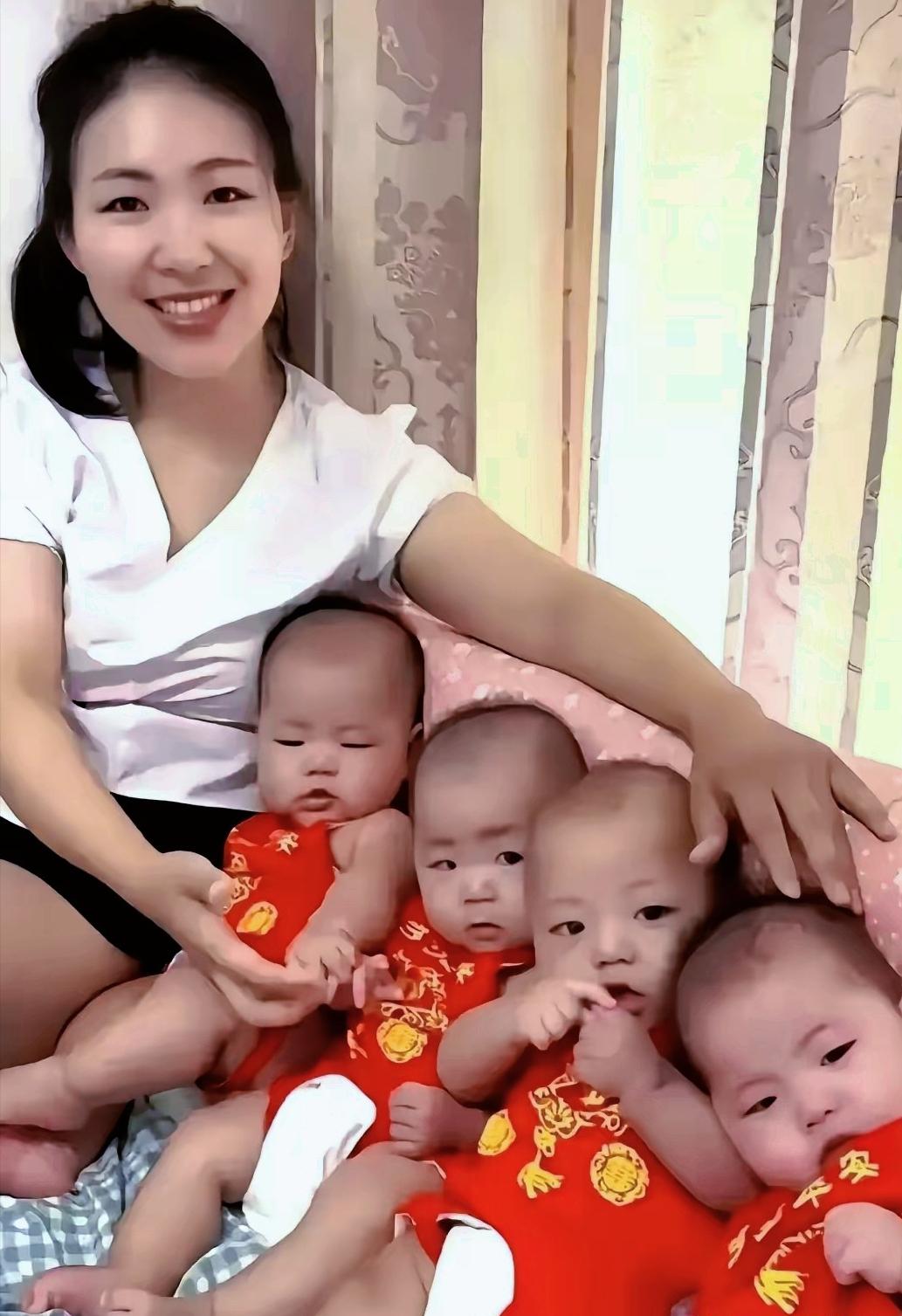 上海孕妇产检意外怀上罕见四胞胎全家欢天喜地，分娩时宝爸在产房外疯狂祈祷来个三女一