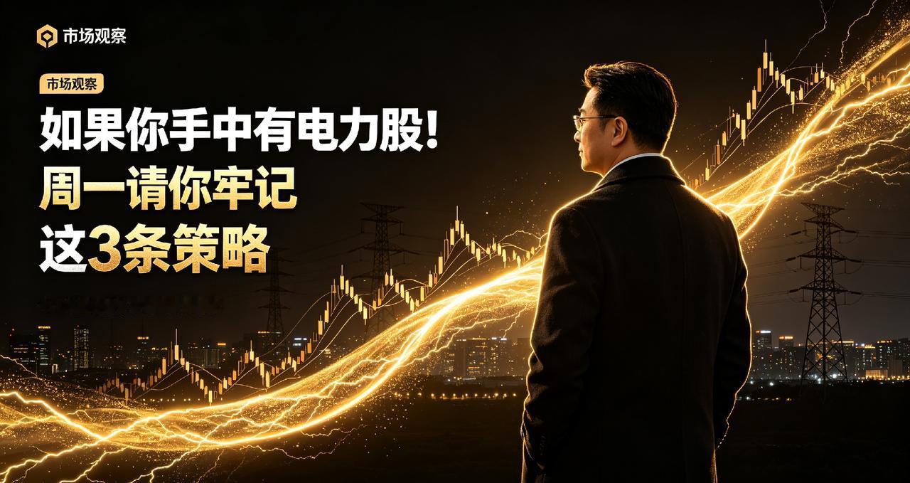 如果你手中有电力股！周一请你牢记这3条思路大家好，我是小团子。深耕市场多年