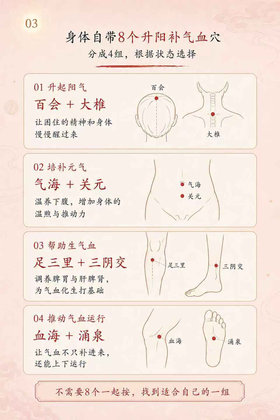 揉通这八个穴位，阳气足气血旺