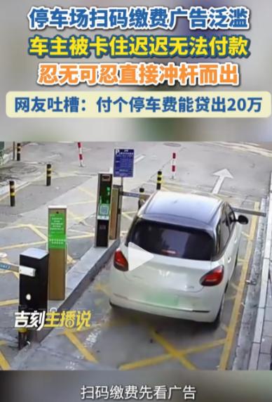 这就是国家这次要严打的原因了。8月15日，浙江一车主在停车场出口扫码缴费，本该几