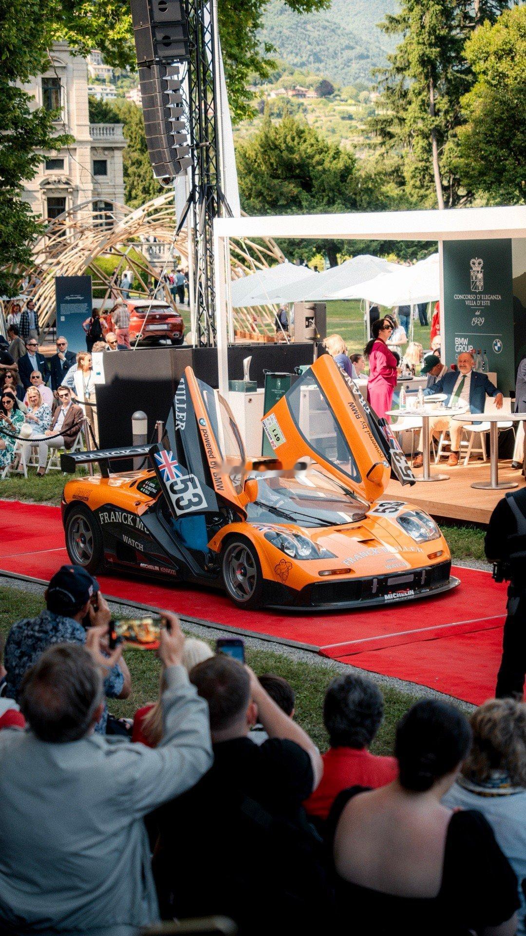 意大利科莫湖优雅竞赛上那些一顶一的超级跑车们！有迈凯伦F1GTR、法拉利F40