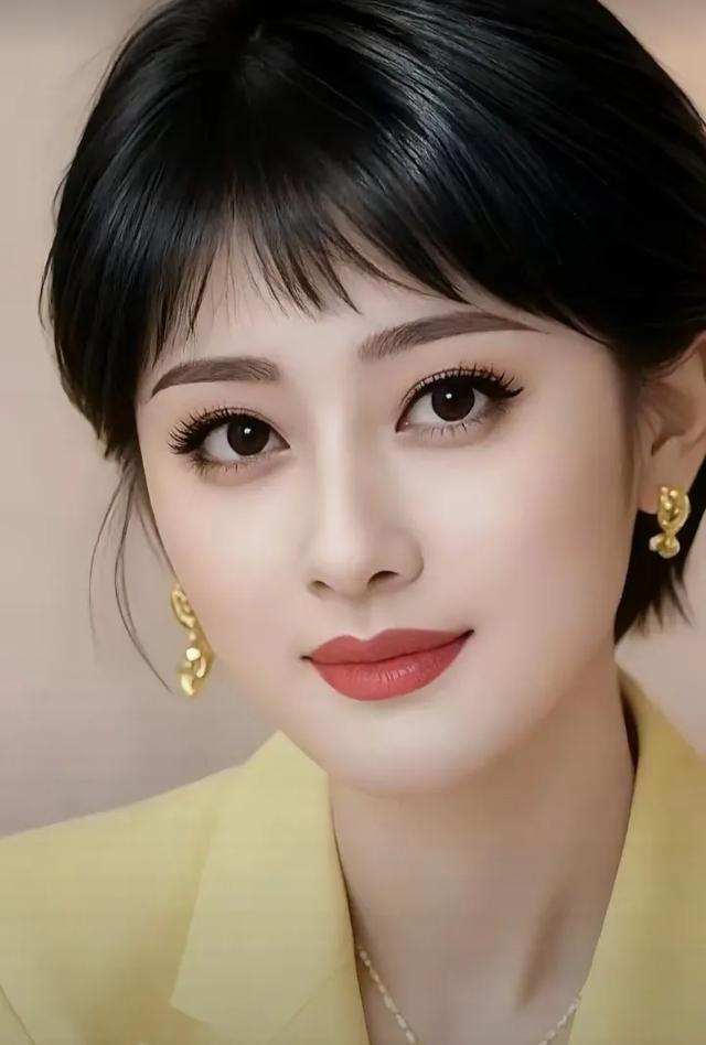 这位女士妆容精致，气质优雅。