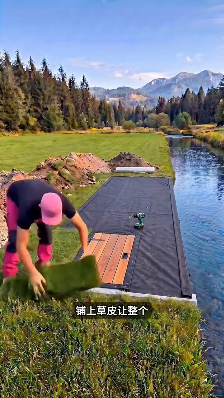 谁能想到男子买不起房，竟盯上了河边这片草地，硬是要在这里打造一间属于自己的井下小