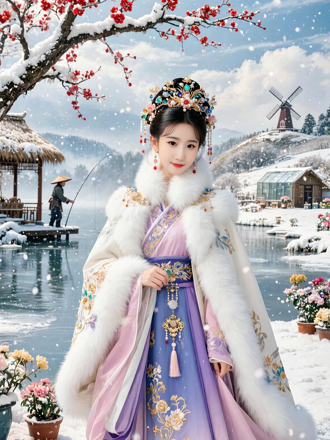 AI古风雪景写真