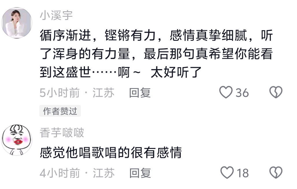 原来成毅是用叙事感的唱法，怪不得让我莫名的想哭，简单听两句，都能在眼前浮现长征的画面，故事感真的太强