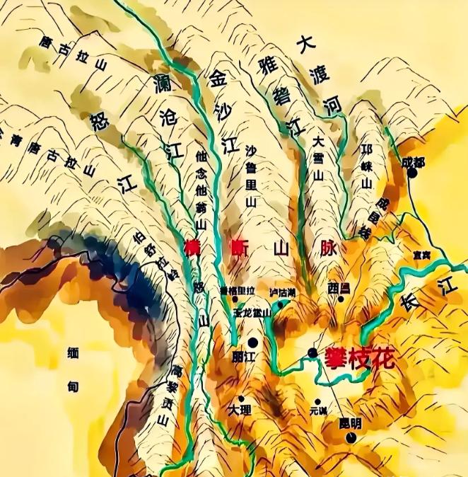 横断山区出现了七脉六江的特殊地形！造成这样的地形，其实是印度板块挤压亚欧板块造