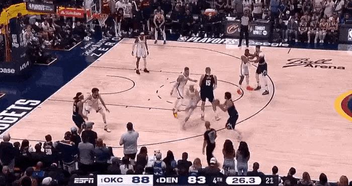 默里真把自己当科比了啊！NBA西部半决赛G4，掘金87-92不敌雷霆，大比分战