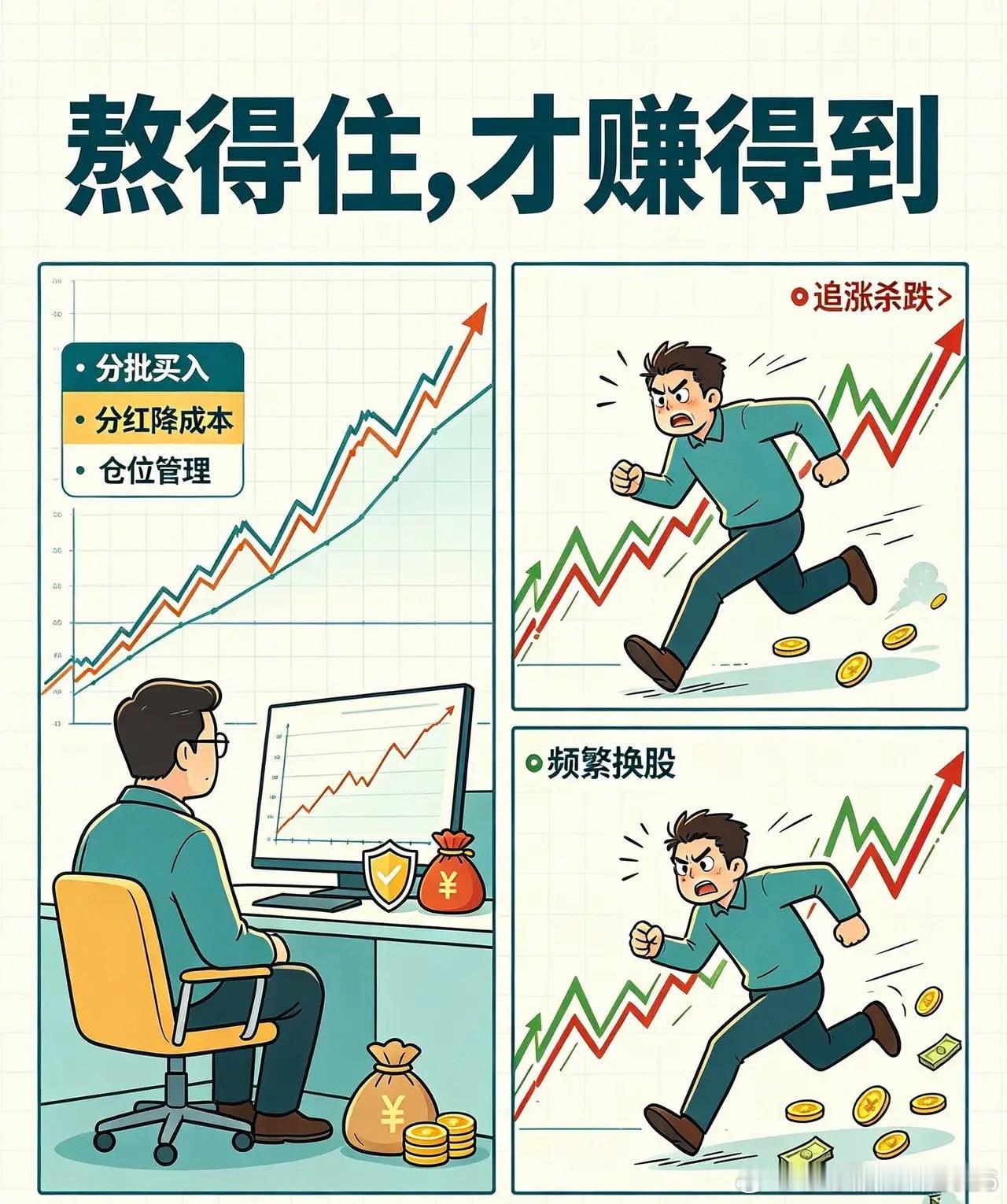 其实长期拿着老登股，很难真正亏钱。关键是做好仓位管理，千万别一把allin，在估
