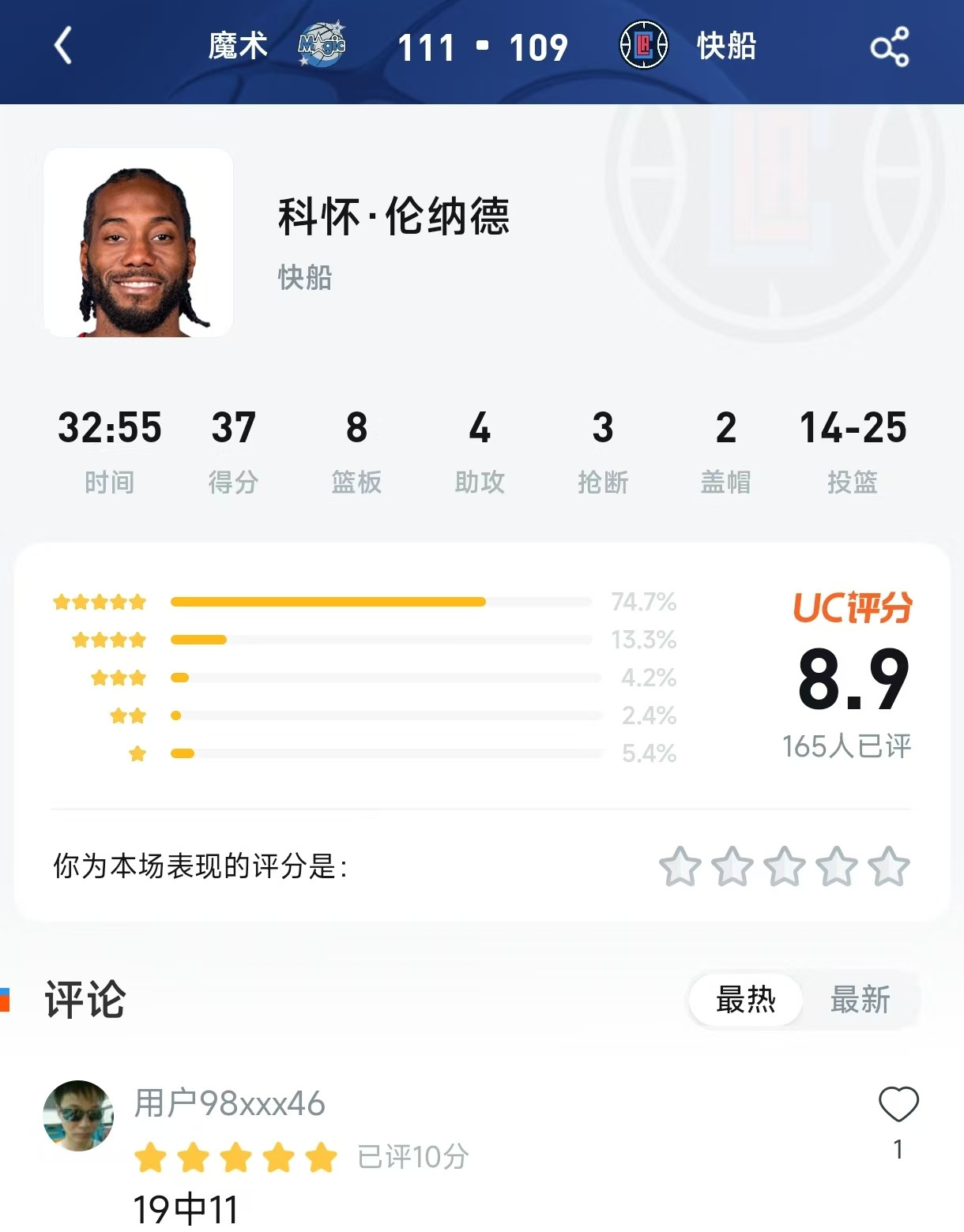 独木难支！165人打出8.9分，这样的伦纳德为何还是“空砍群主”？