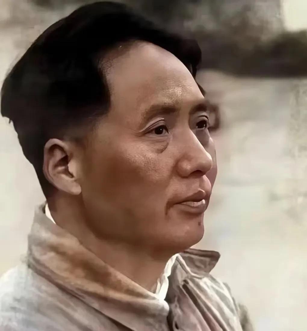 1935年，毛泽东带领红军成功走完长征，到达陕北，被人拍下了这张照片：那个人不需