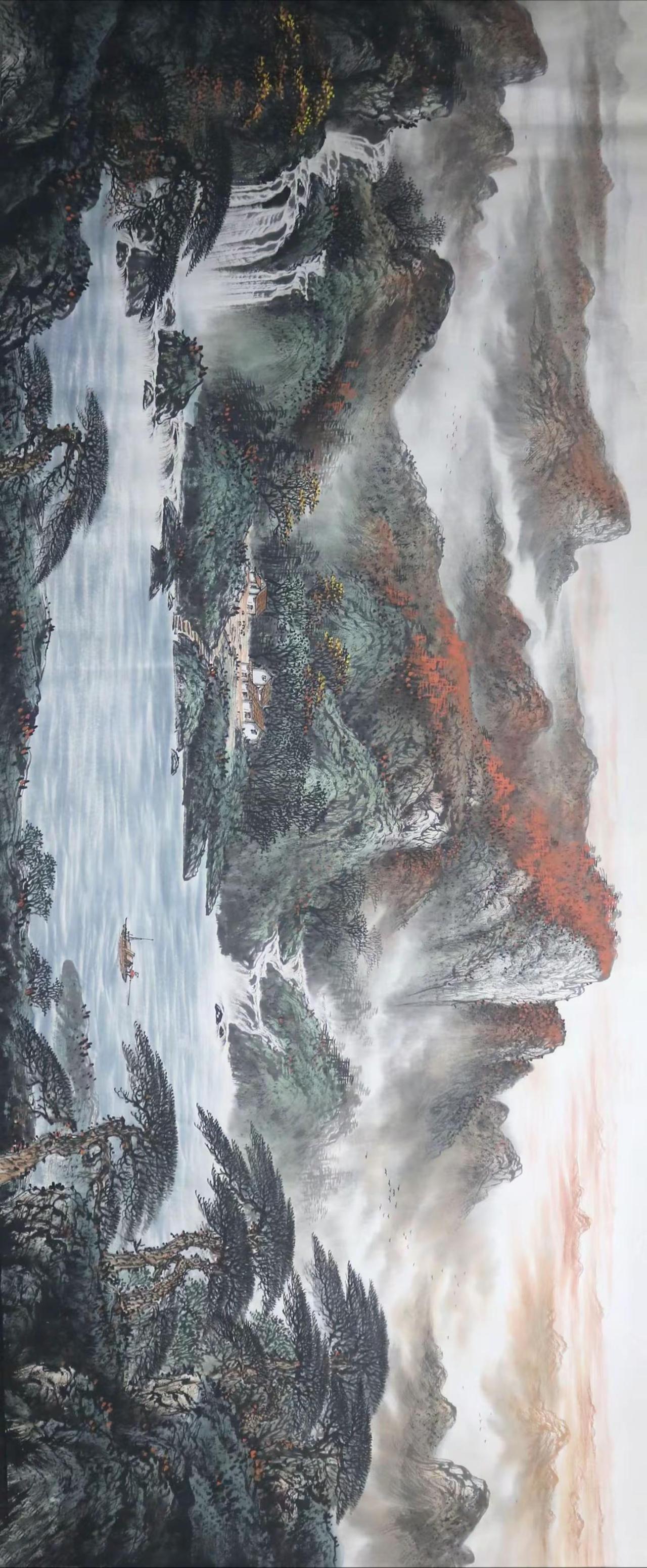 锦绣江山。国画山水创作者中心创作灵感感受国画艺境之美谁说国画不