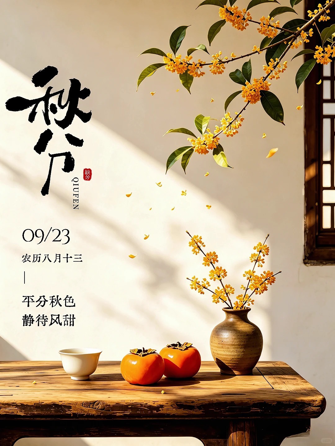 今日秋分·昼夜均分愿大家往后日子，风清月朗，岁岁安暖不负秋光，不负自己，静